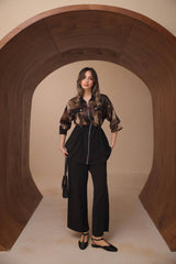 Belden Bağlamalı İthal Flamlı Liena Kumaş Etekli Takım