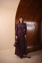 Kuşaklı Modern Kesim İpek Cupra Elbise