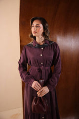 Kuşaklı Modern Kesim İpek Cupra Elbise