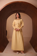 İpeksi Cupra Dokulu Belden Kuşaklı Elbise