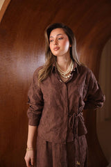 Floral Kabartmalı Brode İşlemeli Etekli Takım