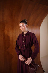 Kırışmaz Çilek Kumaş Fırfırlı ve Kemerli Etekli Takım