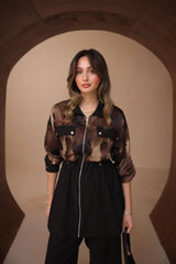 Belden Bağlamalı İthal Flamlı Liena Kumaş Etekli Takım