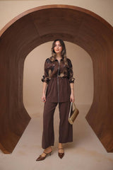 Belden Bağlamalı İthal Flamlı Liena Kumaş Etekli Takım