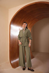 Kargo Cepli Beli Büzgülü Modal İkili Takım