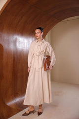 Kırışmaz Çilek Kumaş Fırfırlı ve Kemerli Etekli Takım