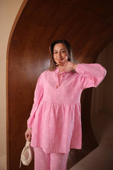 Floral Nakışlı Müslin İkili Takım