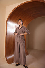 Kargo Cepli Beli Büzgülü Modal İkili Takım