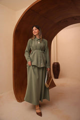 Beli Kuşaklı Modern Kesim Etekli Takım