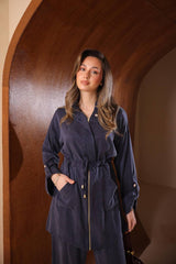 Mat Parlaklık "Elite" İpek Cupra Pantolonlu Takım