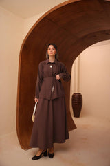 Beli Kuşaklı Modern Kesim Etekli Takım