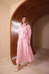 Floral Kabartmalı Brode İşlemeli Etekli Takım