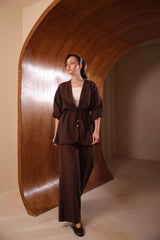 Ajurlu Şerit Detaylı Müslin İkili Takım