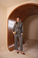 Mat Parlaklık "Elite" İpek Cupra Pantolonlu Takım