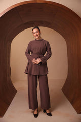 Işıltılı Taş İşlemeli Verev Dokulu İkili Takım