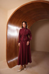 Hakim Yaka Modal Kumaş Etekli Takım