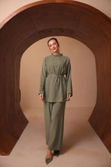 Işıltılı Taş İşlemeli Verev Dokulu İkili Takım