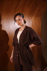 Ajurlu Şerit Detaylı Müslin İkili Takım