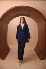 Kimono Kesim Çilek Kumaş İkili Takım