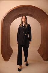 Asimetrik Kesim Çilek Kumaş İkili Takım