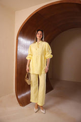 Floral Nakışlı Müslin İkili Takım