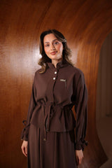 Hakim Yaka Modal Kumaş Etekli Takım