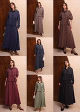 Gömlek Yakalı Şık Modern Etekli Takım