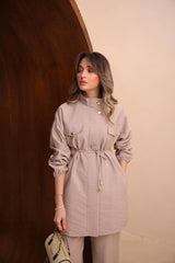 Safari Stil Zara Cupra Pantolonlu Takım