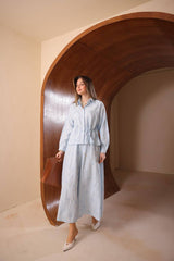 Floral Kabartmalı Brode İşlemeli Etekli Takım