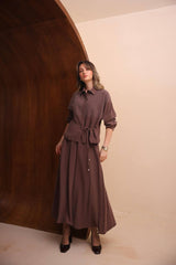 Gömlek Yakalı Şık Modern Etekli Takım