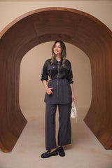 Belden Bağlamalı İthal Flamlı Liena Kumaş Etekli Takım