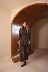 Mat Parlaklık "Elite" İpek Cupra Pantolonlu Takım